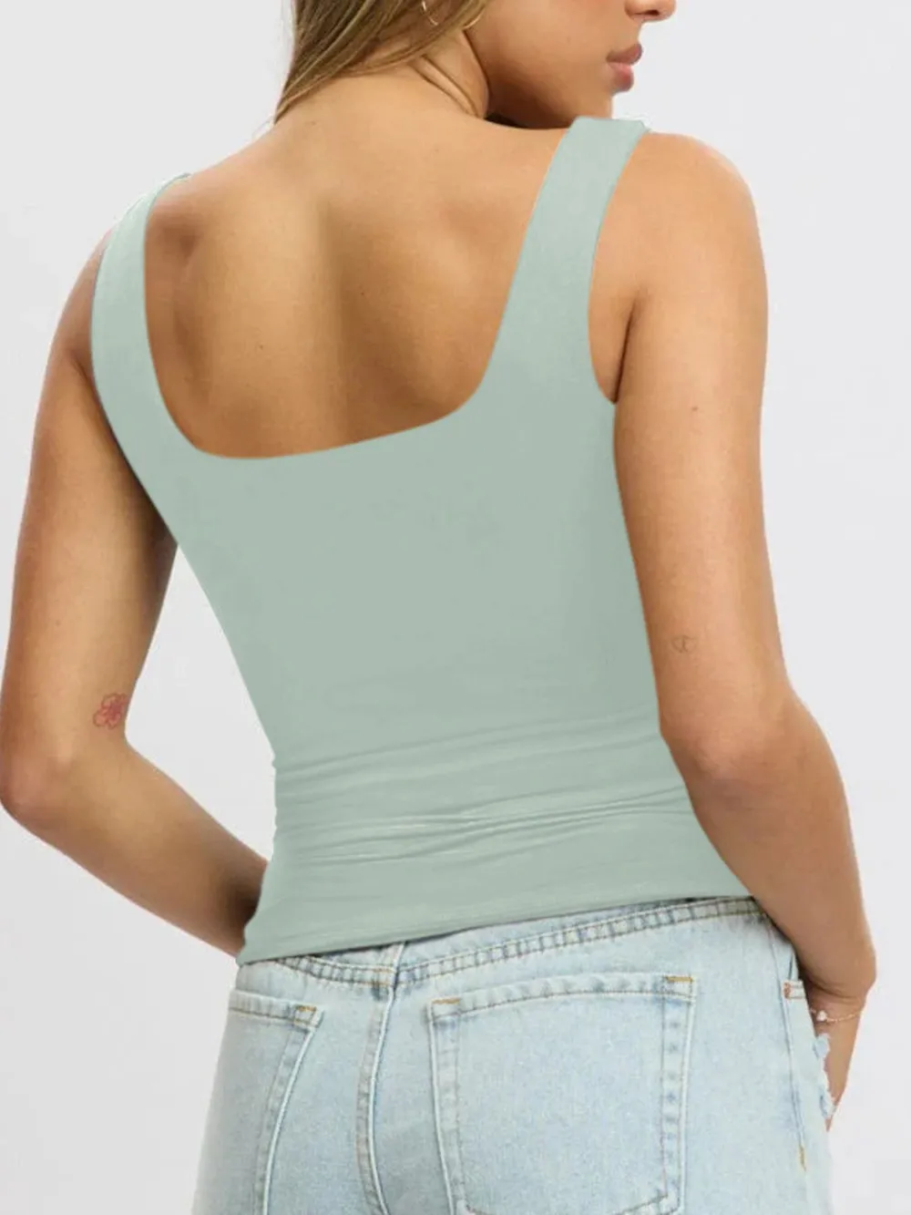 Square Neck Wide Strap Tank, image 5