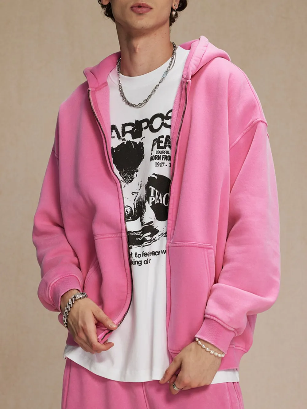 Men's Zip-Up Hoodie with Kangaroo Pocket, image 10