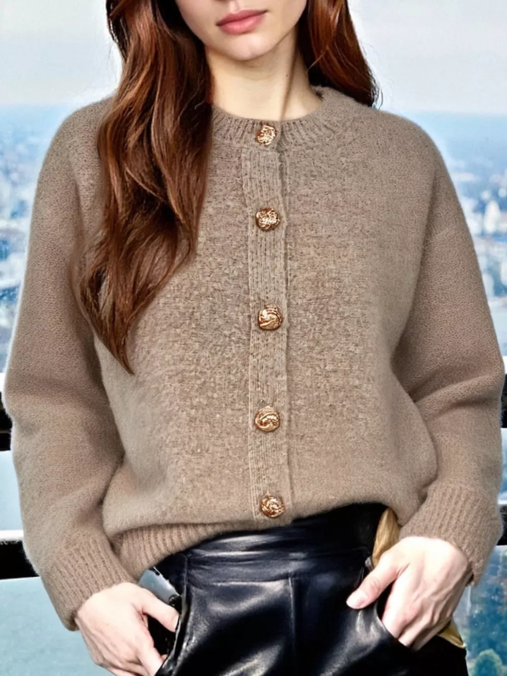 Button-Up Drop Shoulder Cardigan, image 5
