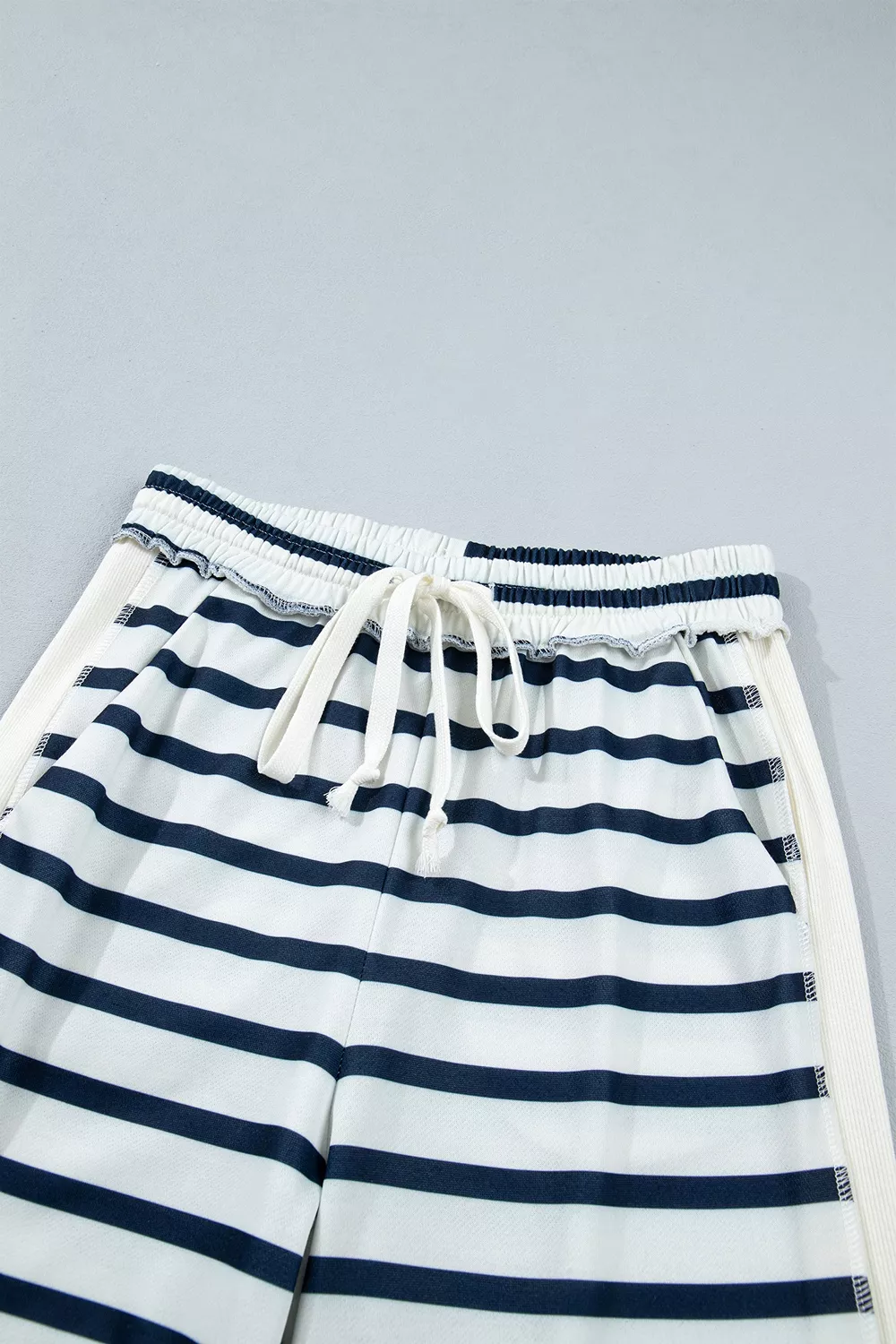 Striped Long Sleeve Top and Wide-Leg Pants Set, image 12