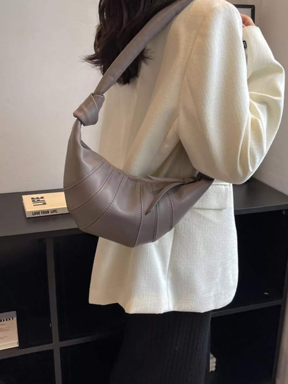 Stylish Crescent Hobo Crossbody Bag, image 5