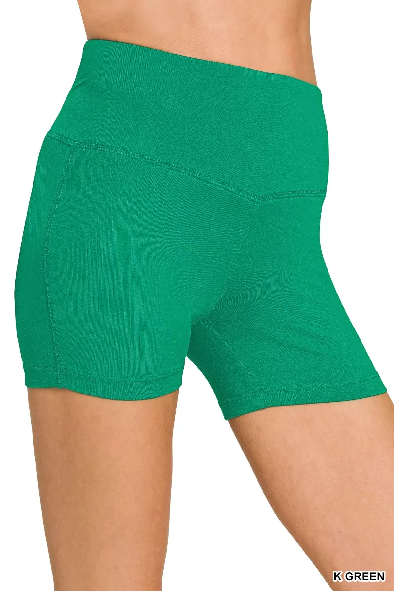 Brushed Microfiber Wide Waistband Biker Shorts, image 3