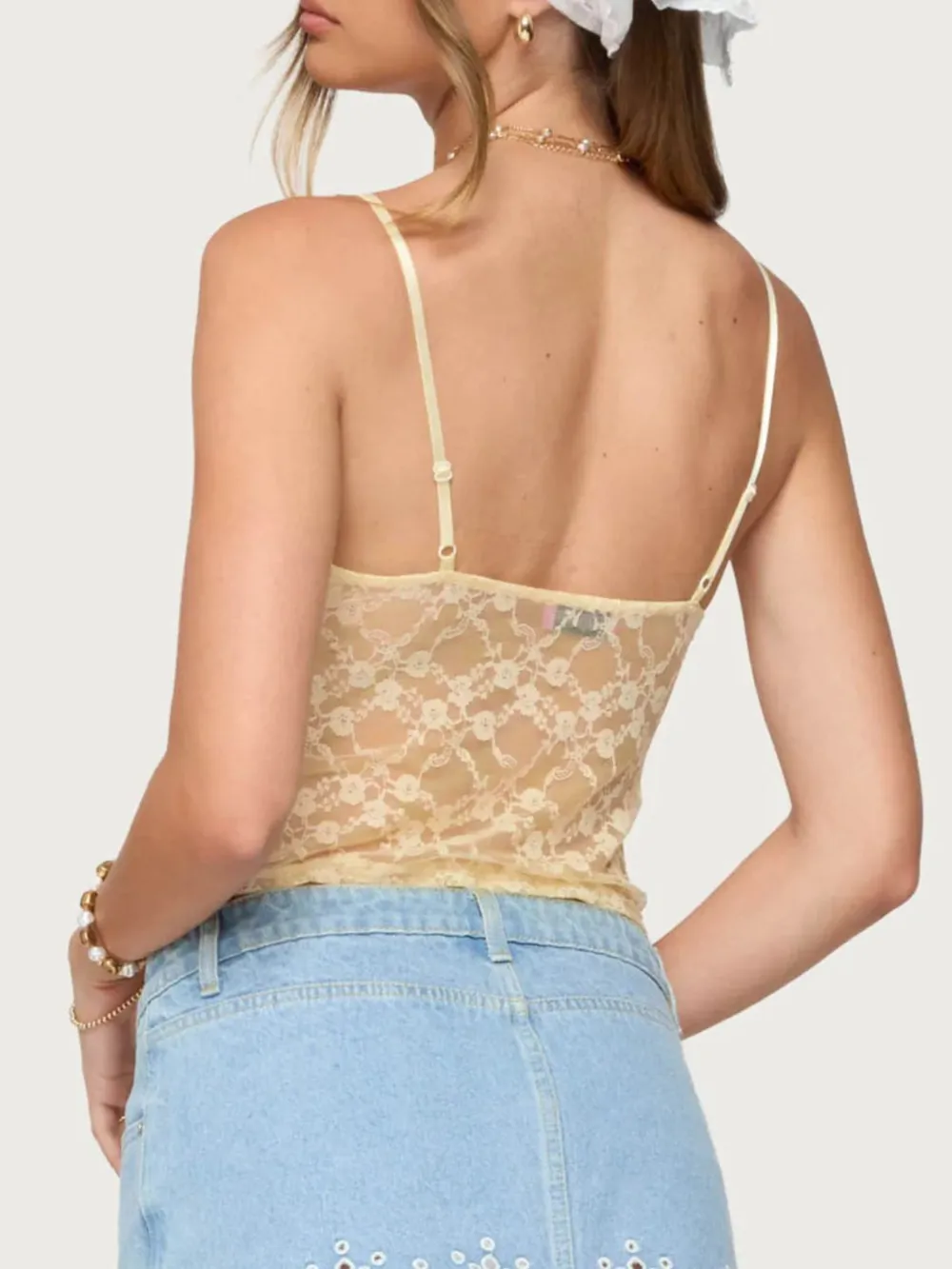 Adjustable Strap Lace Cami, image 5