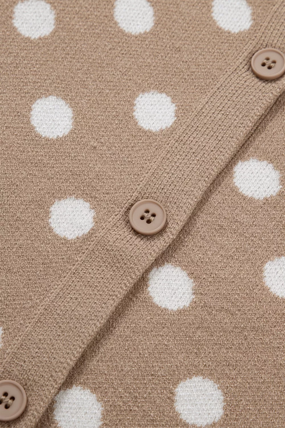 Polka Dot Short Sleeve Button Down Sweater Cardigan, image 9