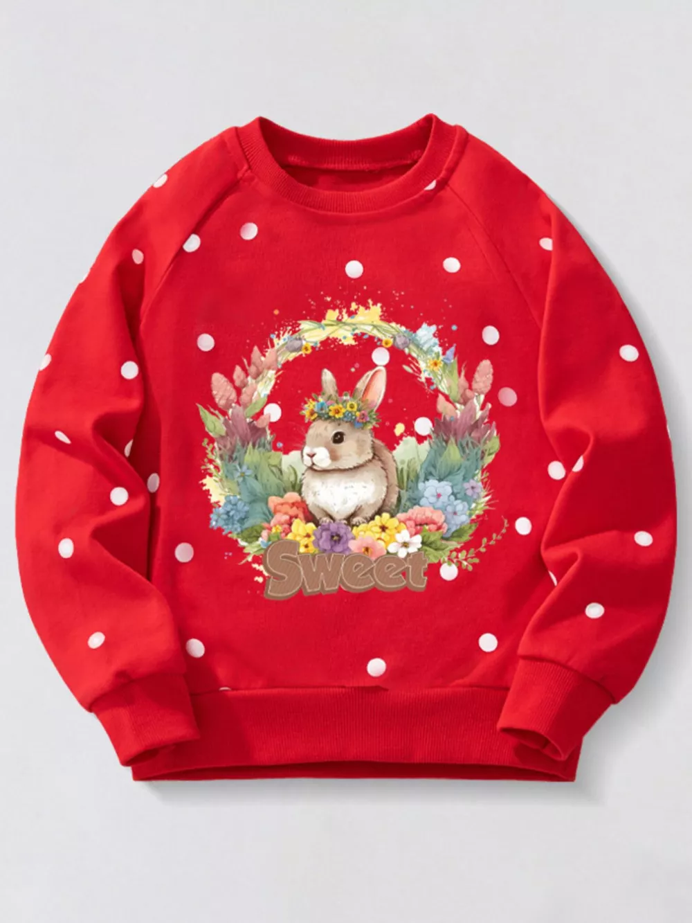 Children's Cute Bunny Crew Neck Sweatshirt