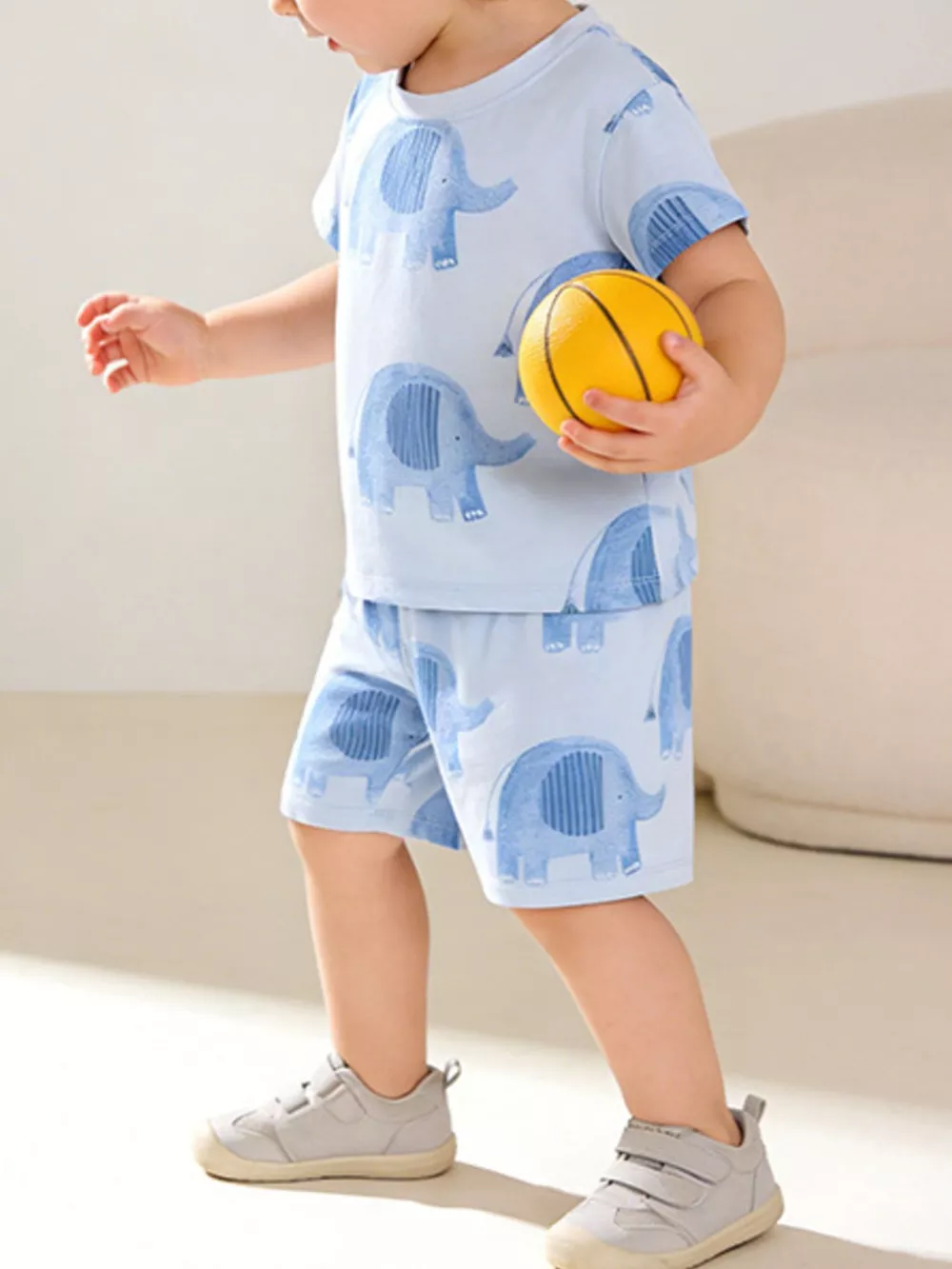 Children's Elephant Print Tee and Shorts Set, image 2