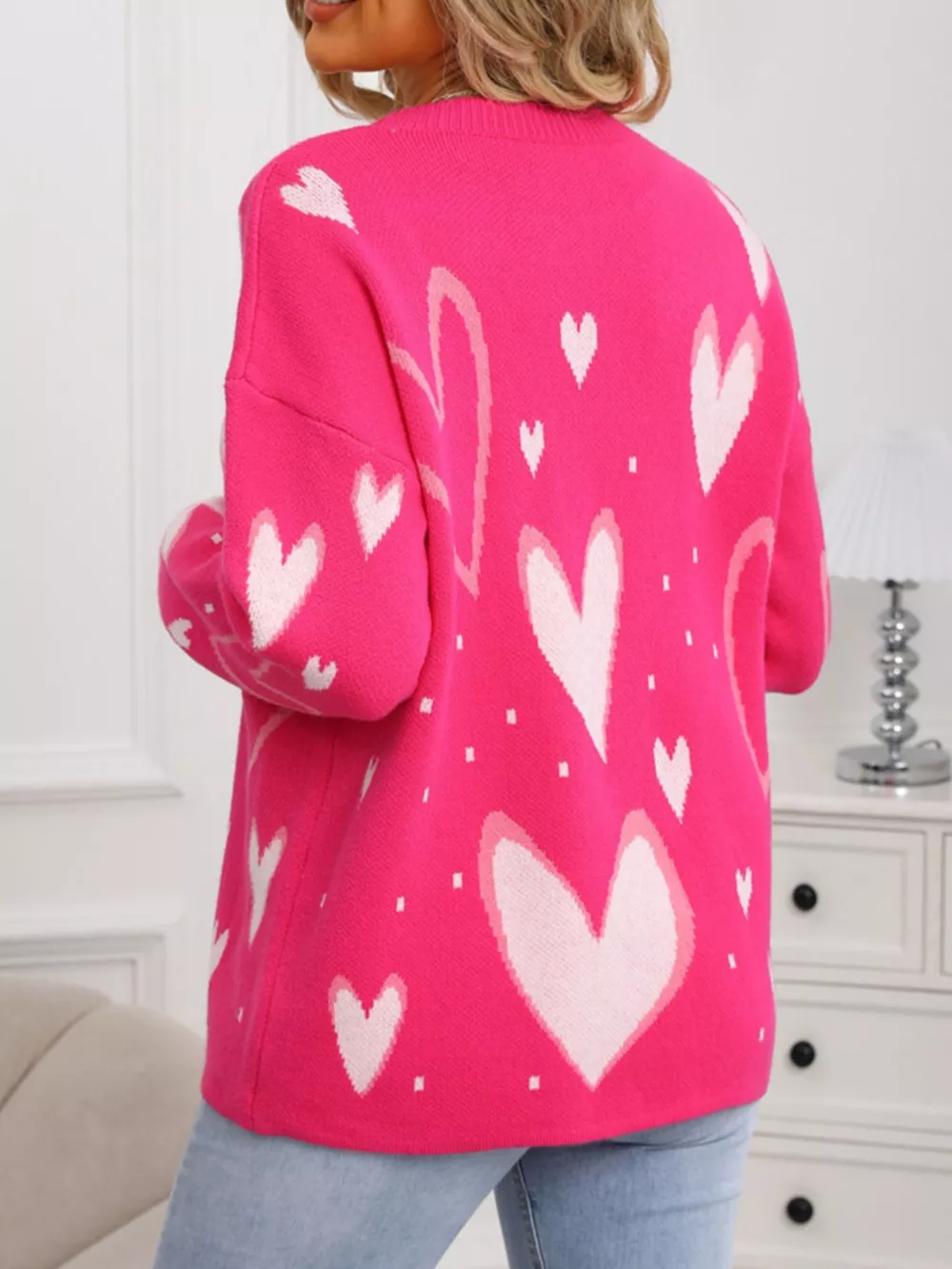 Valentine's Day Heart Crew Neck Sweater, image 7