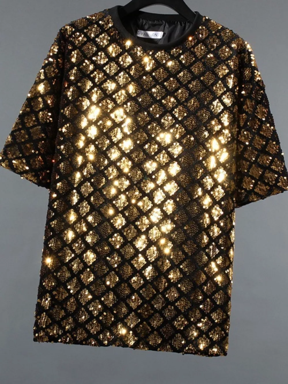 Men's Sequin Round Neck T-Shirt, image 3
