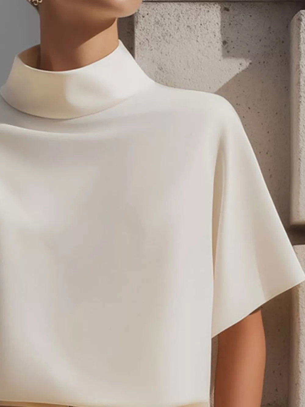 Mock Neck Short Sleeve T-Shirt, image 7