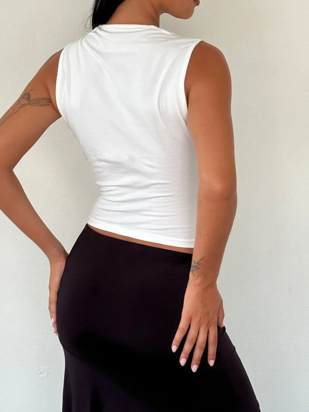 Bow Detail Square Neck Cropped Tank, image 15
