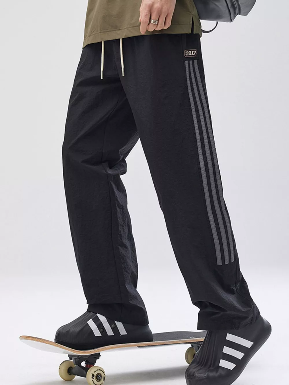 Men's Full Size Striped Wide Leg Pants Plus Size