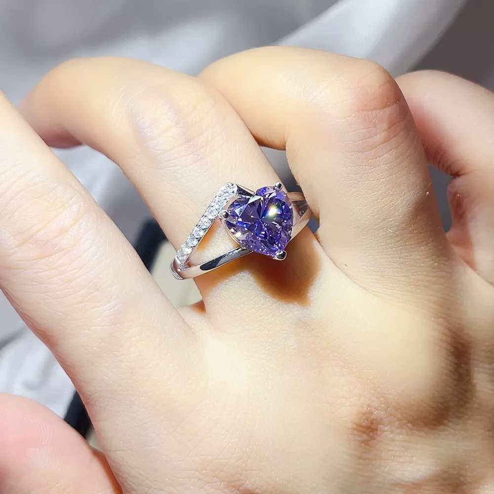 3 Carat 925 Sterling Silver Moissanite Ring, image 5