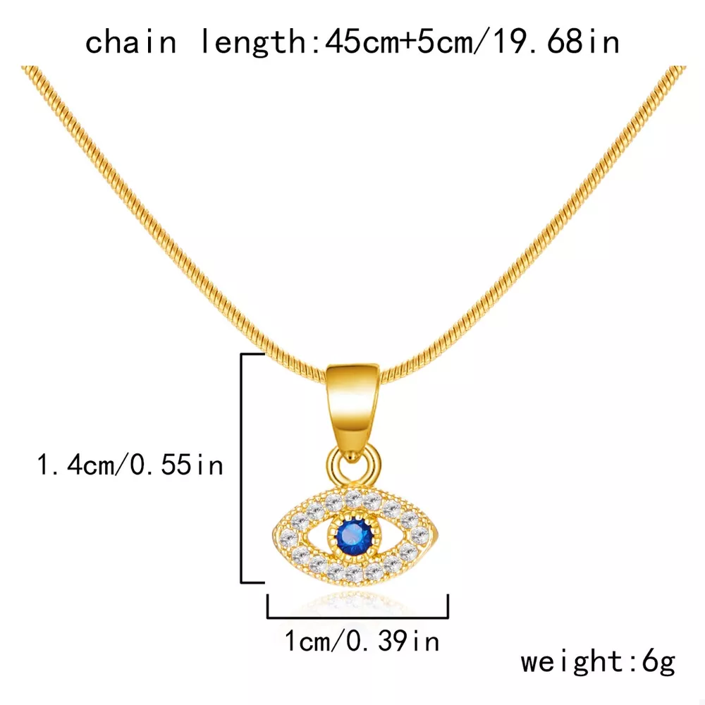 18K Gold-Plated Necklace with Rhinestone Pendant, image 4
