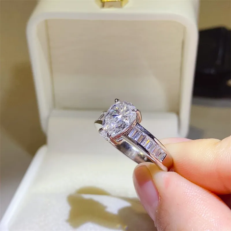 3 Carat Moissanite 925 Sterling Silver Ring, image 5