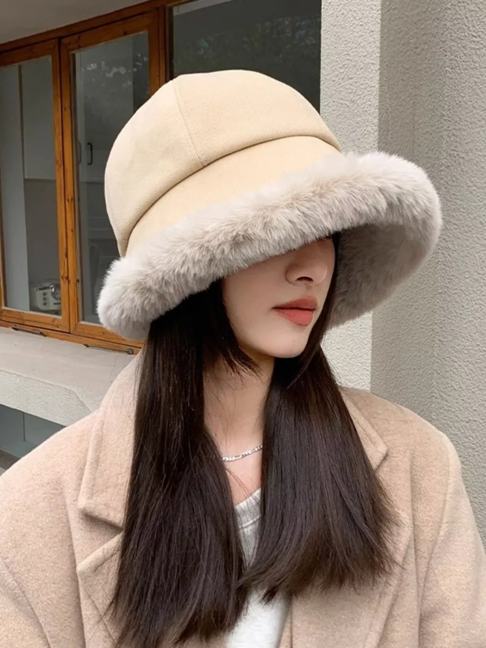 Fuzzy Trim Bucket Hat, image 2