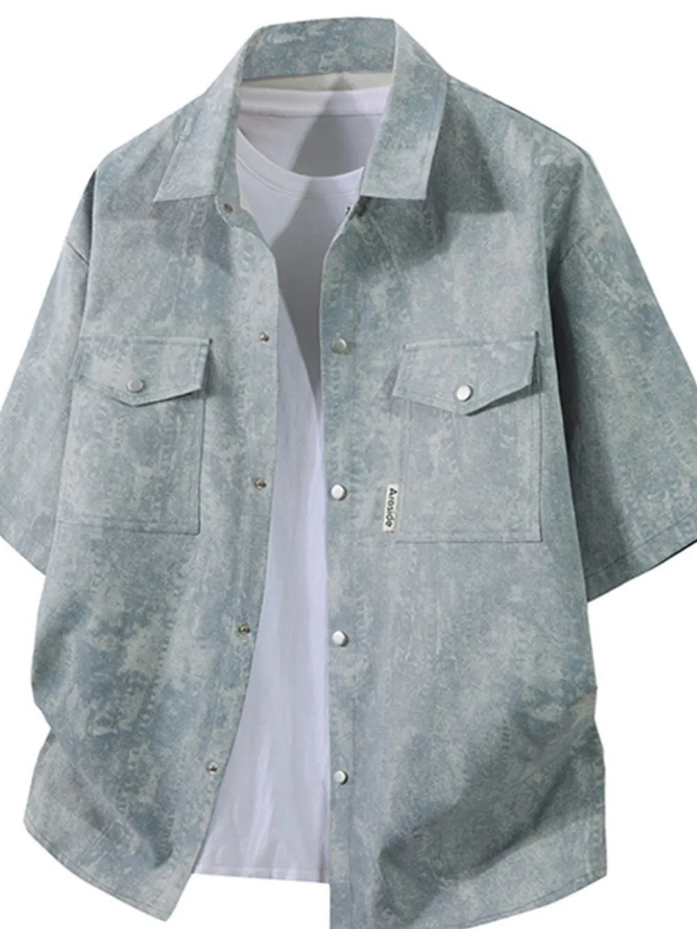 Men's Plus Size Button Up Short Sleeve Shirt, image 2