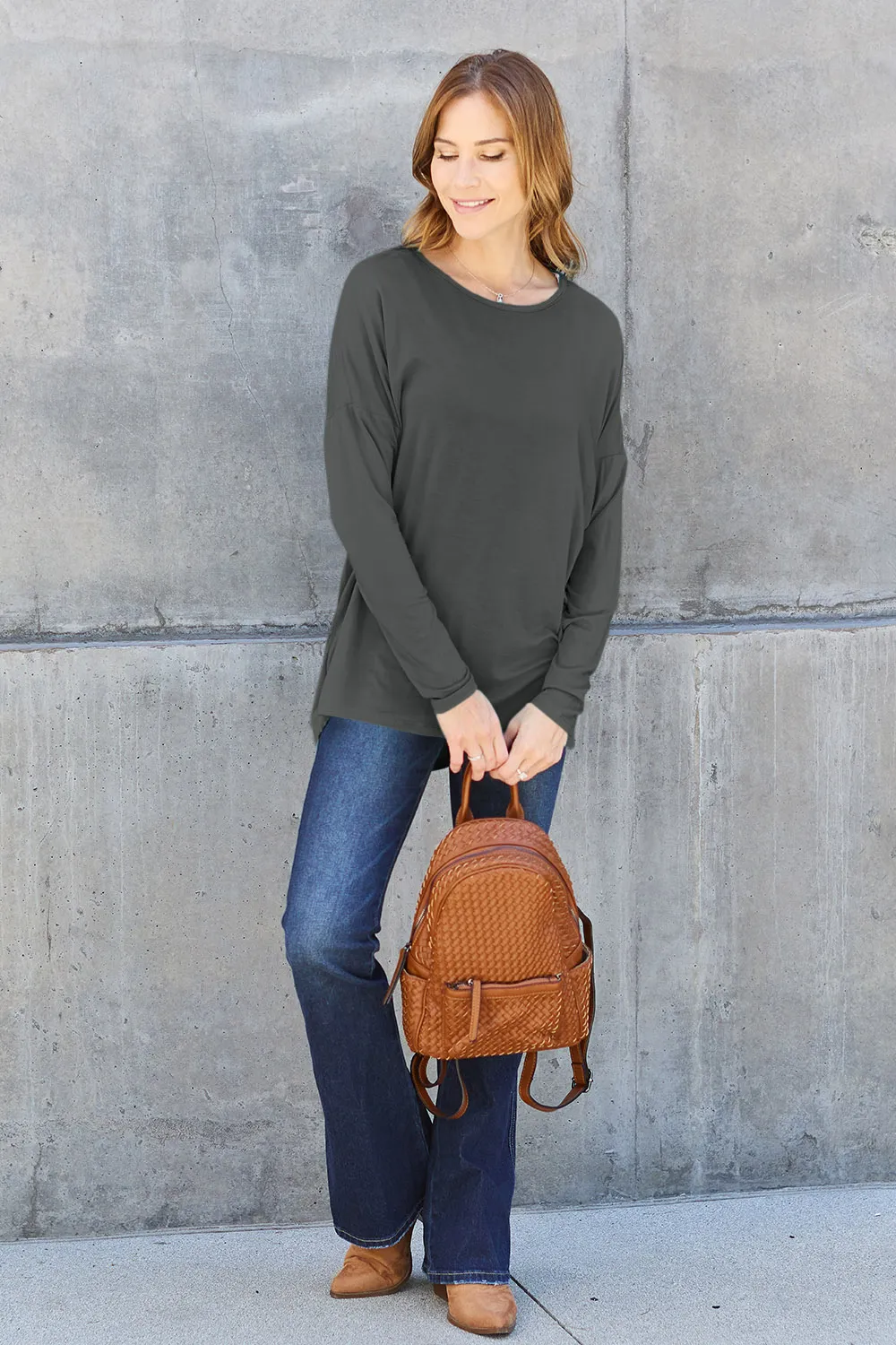 Full Size Round Neck Dropped Shoulder T-Shirt, image 10