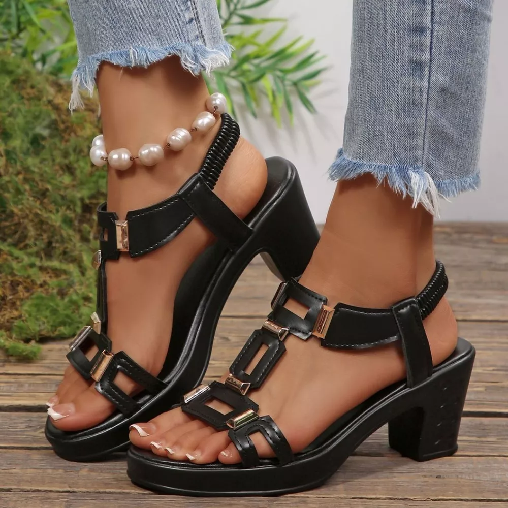 Open Toe Block Heels Sandals, image 3