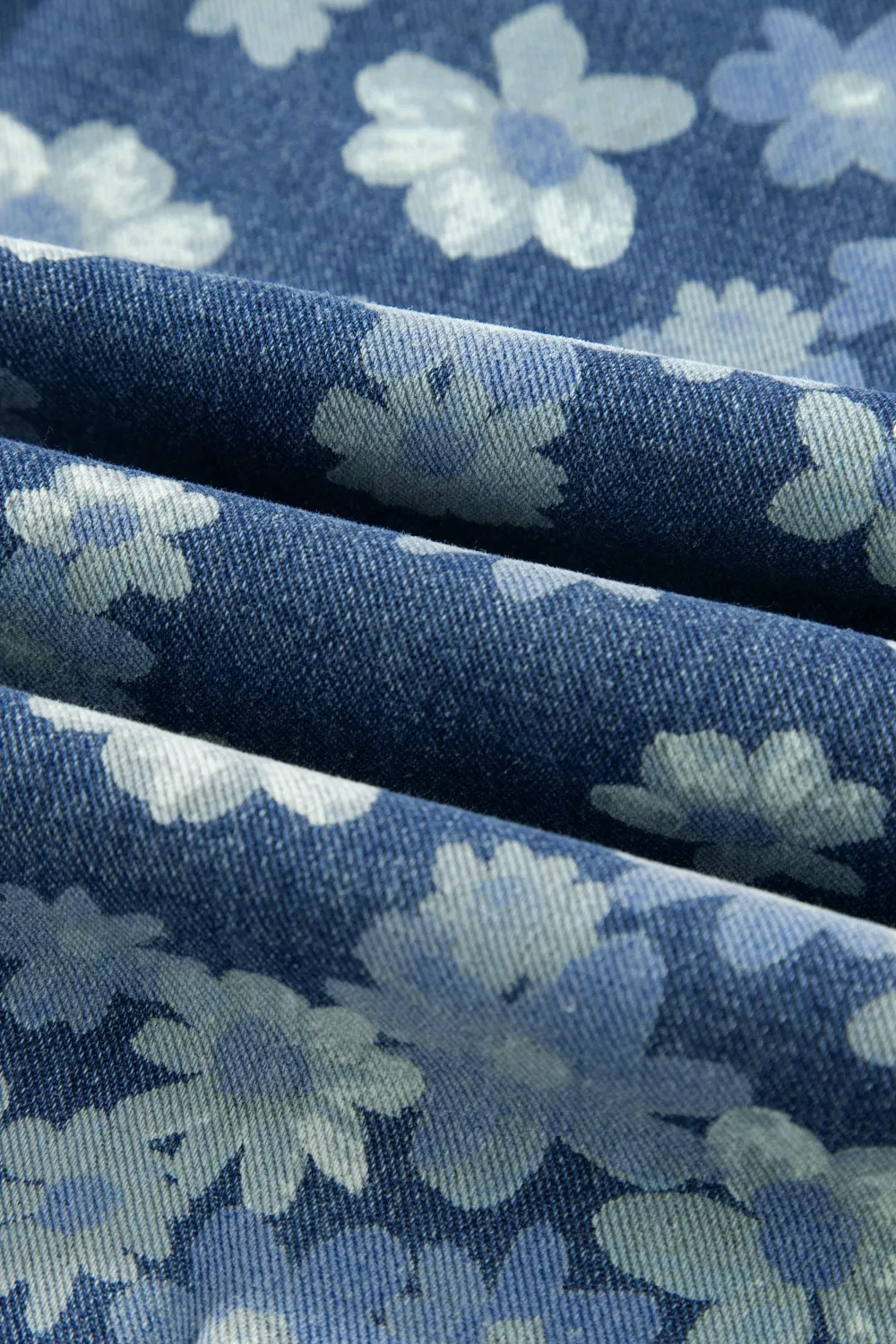 Dainty Floral Printed Drawstring Barrel Jeans, image 12