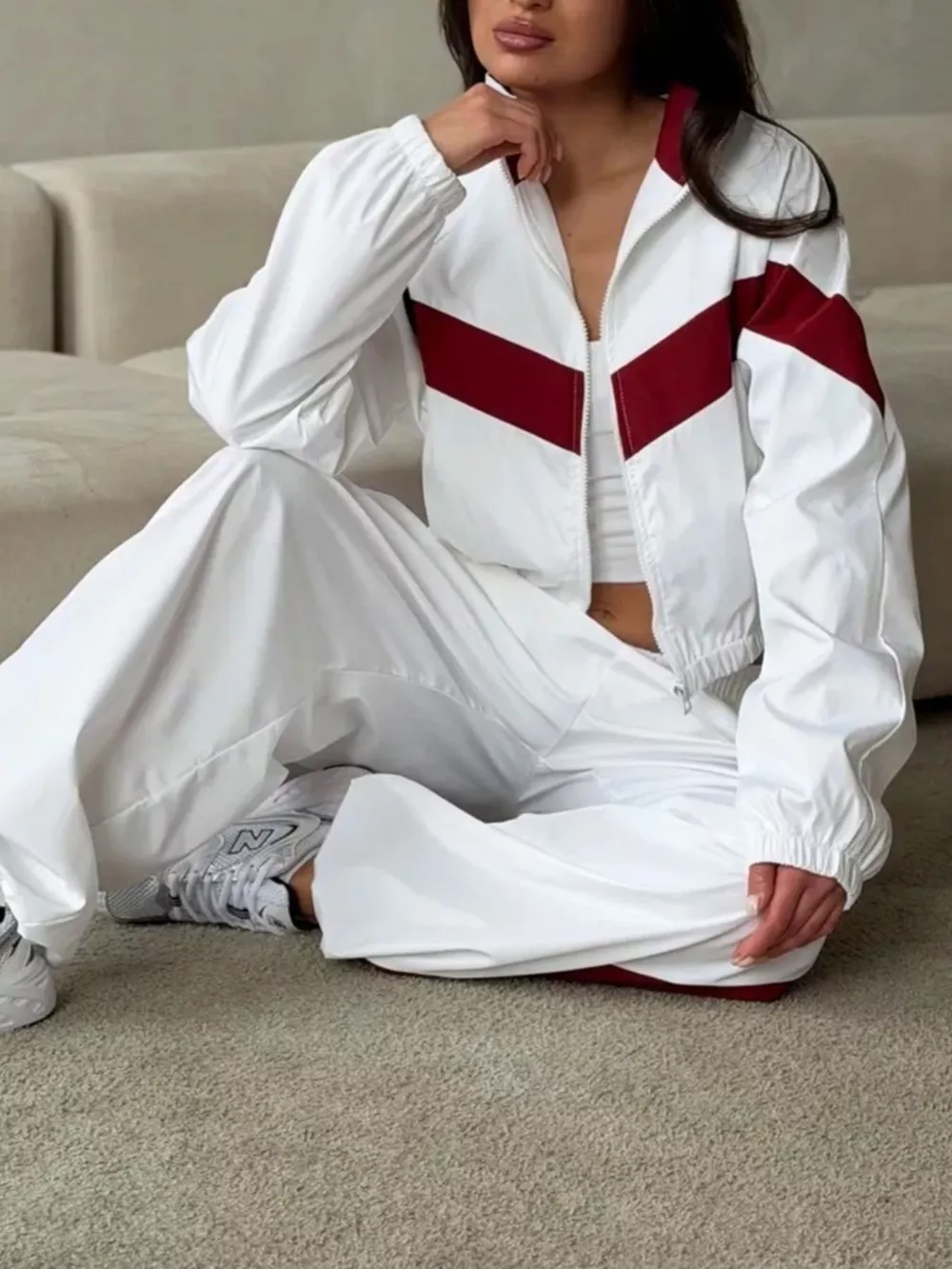 Color Block Zip Up Outerwear and Pants Set, image 10