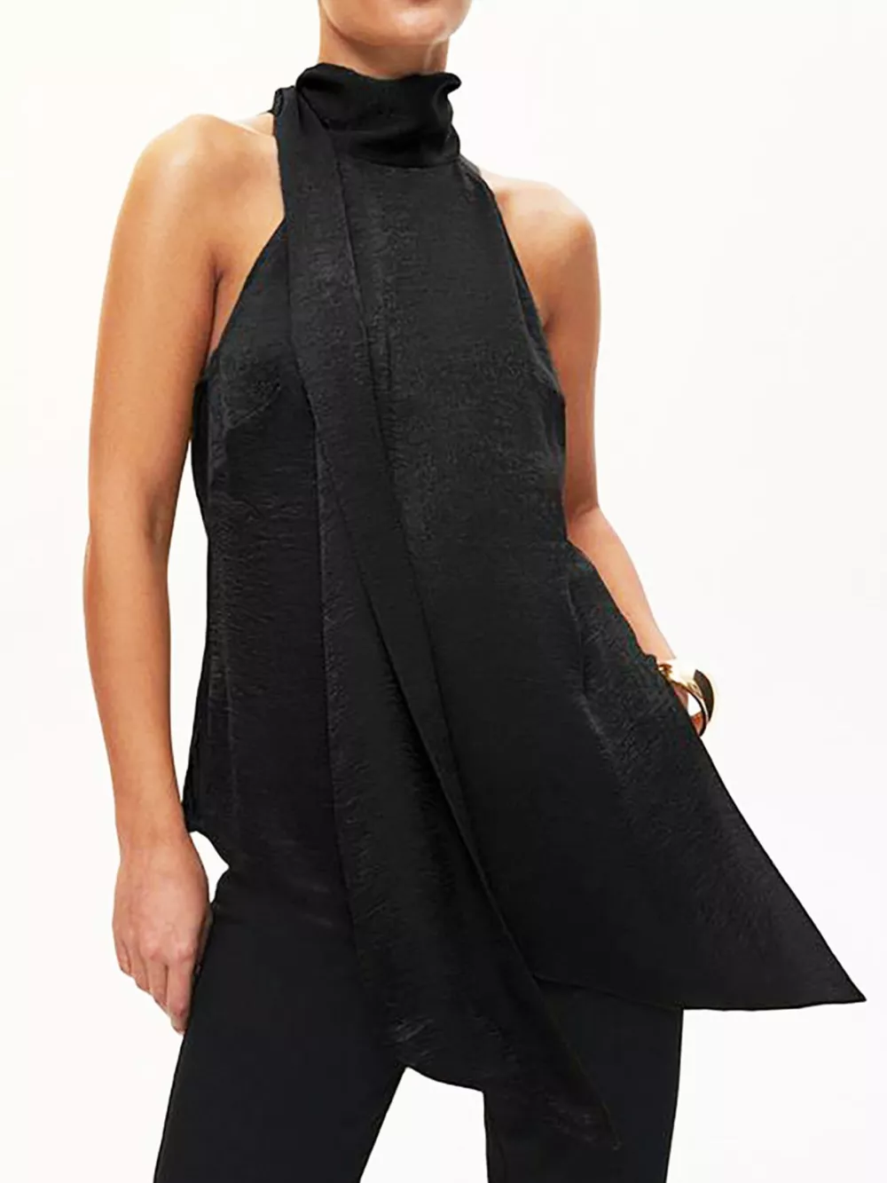Elegant Halter Neck Asymmetrical Sleeveless Top, image 4