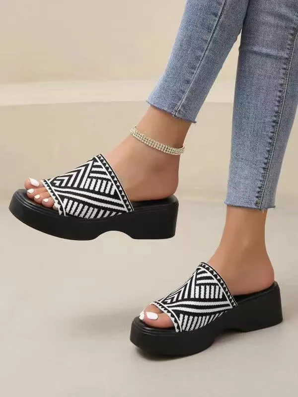Open Toe Platform Cloth Sandals, image 13