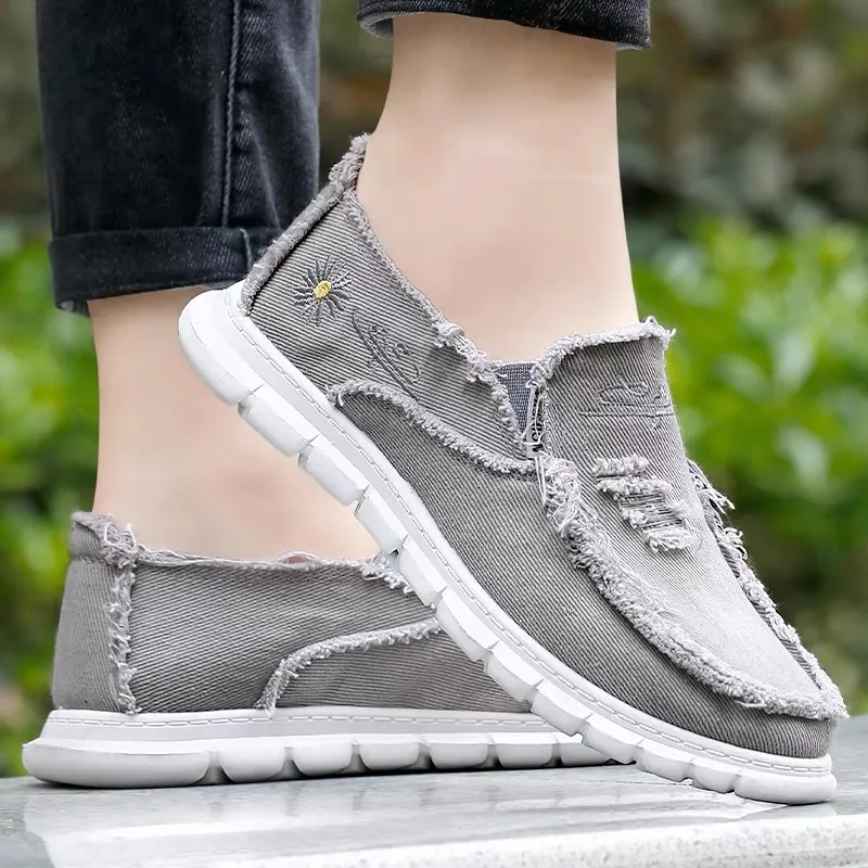 Raw Edge Round Toe Embroidery Flat Slip-Ons, image 5