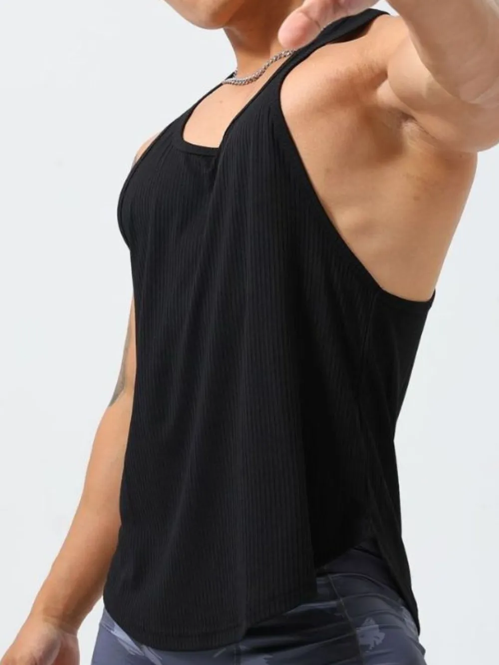 Men's Plus Size Round Neck Wide Strap Tank, image 4