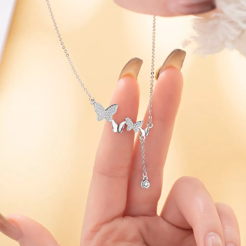 925 Sterling Silver Butterfly Necklace, image 4