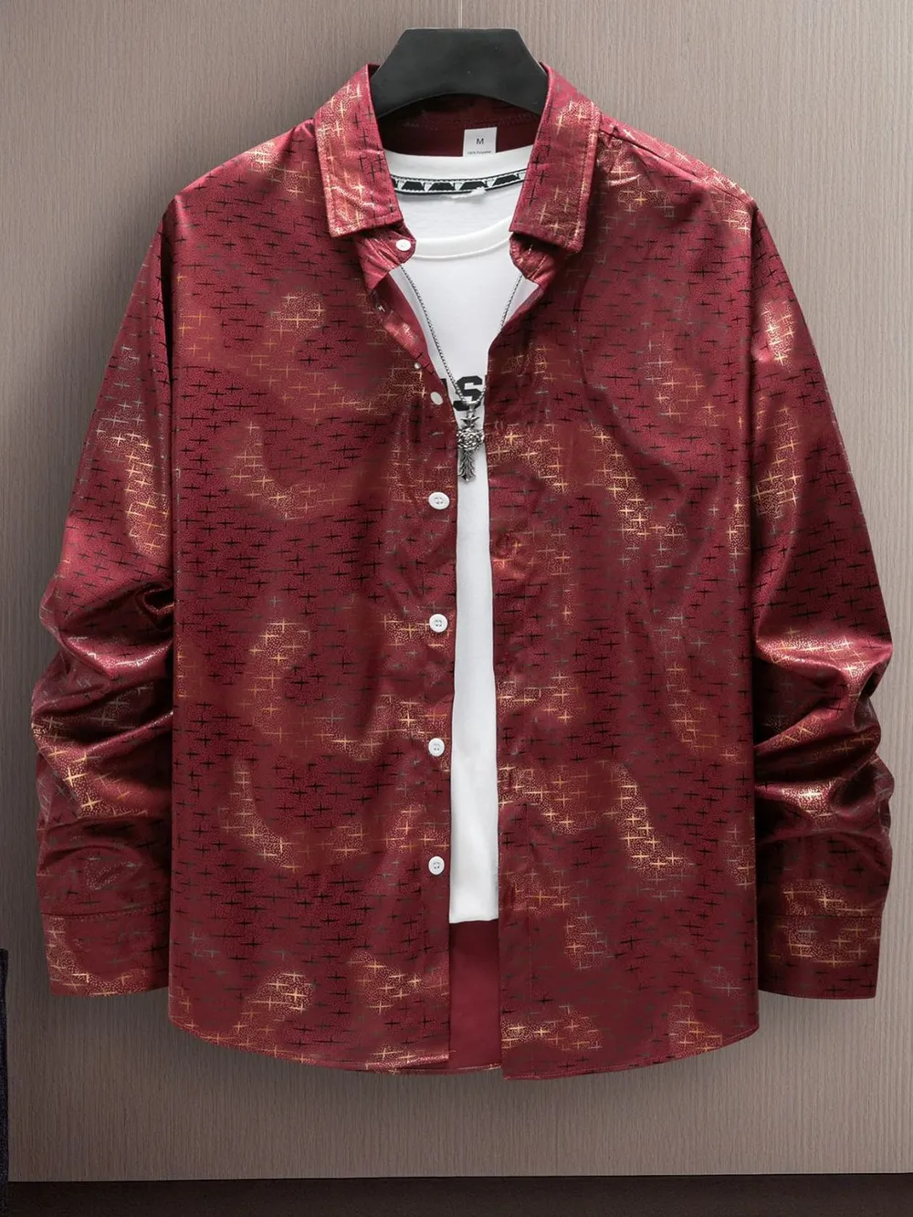 Men's Full Size Collared Neck Long Sleeve Shirt Plus Size, image 7