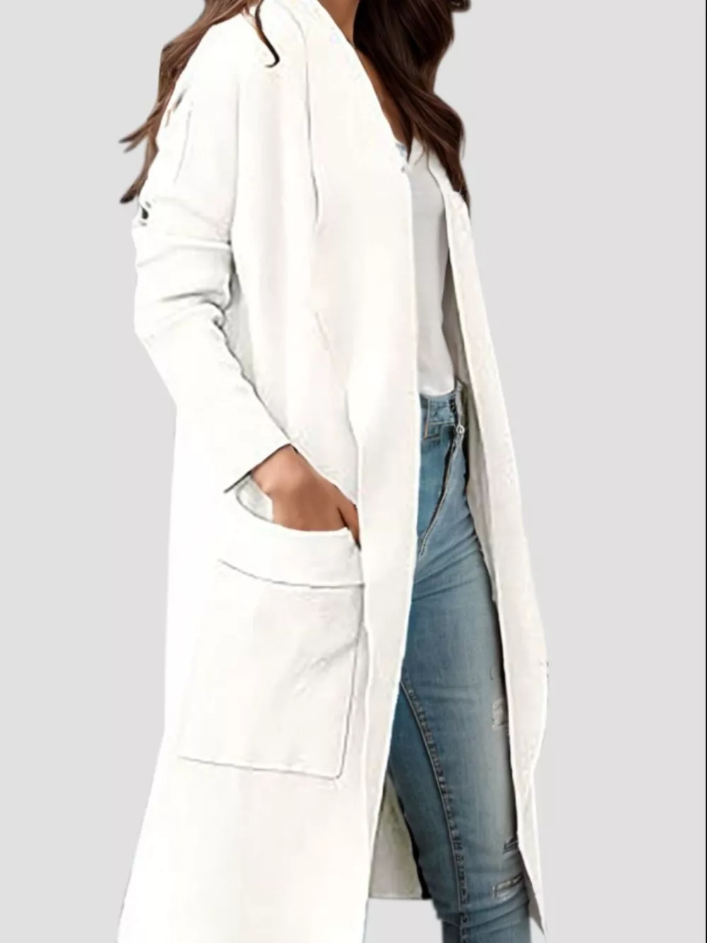 Open Front Dropped Shoulder Outerwear, image 12