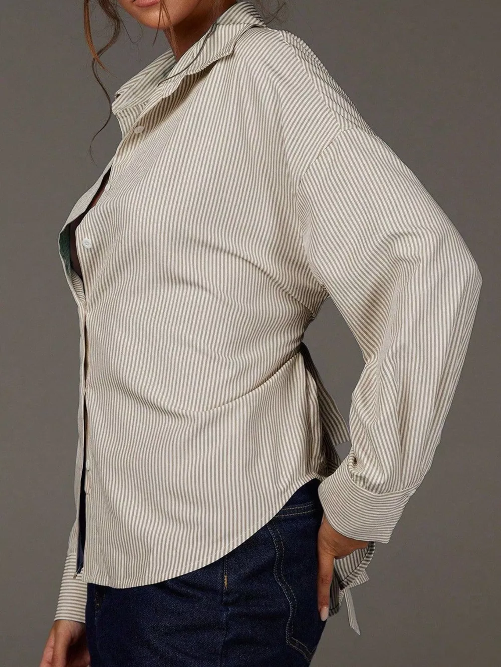 Casual Striped Button-Down Shirt, image 8