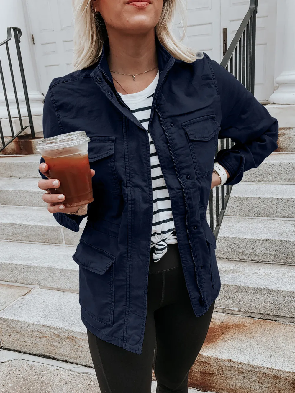 Pocketed Long Sleeve Zip Up Jacket, image 5