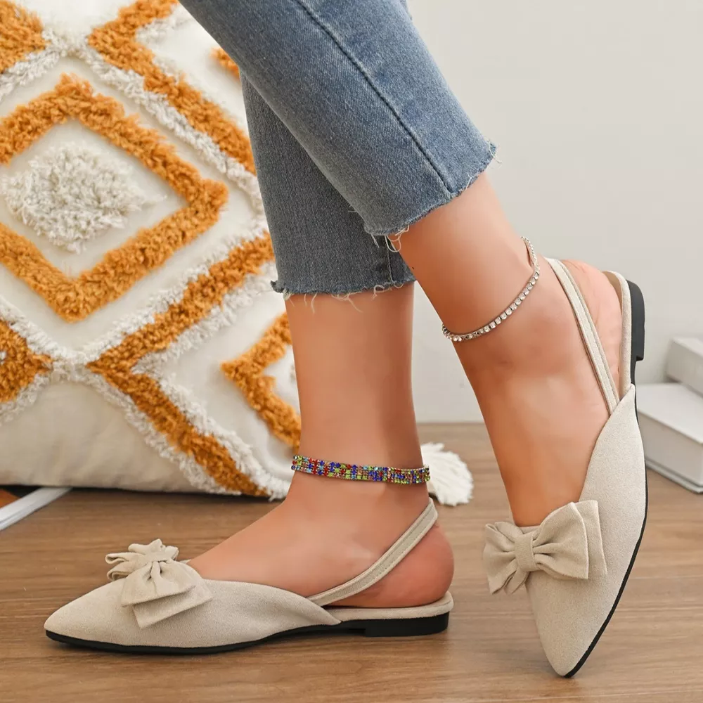 Bow-Decorated Slingback Sandals, image 5