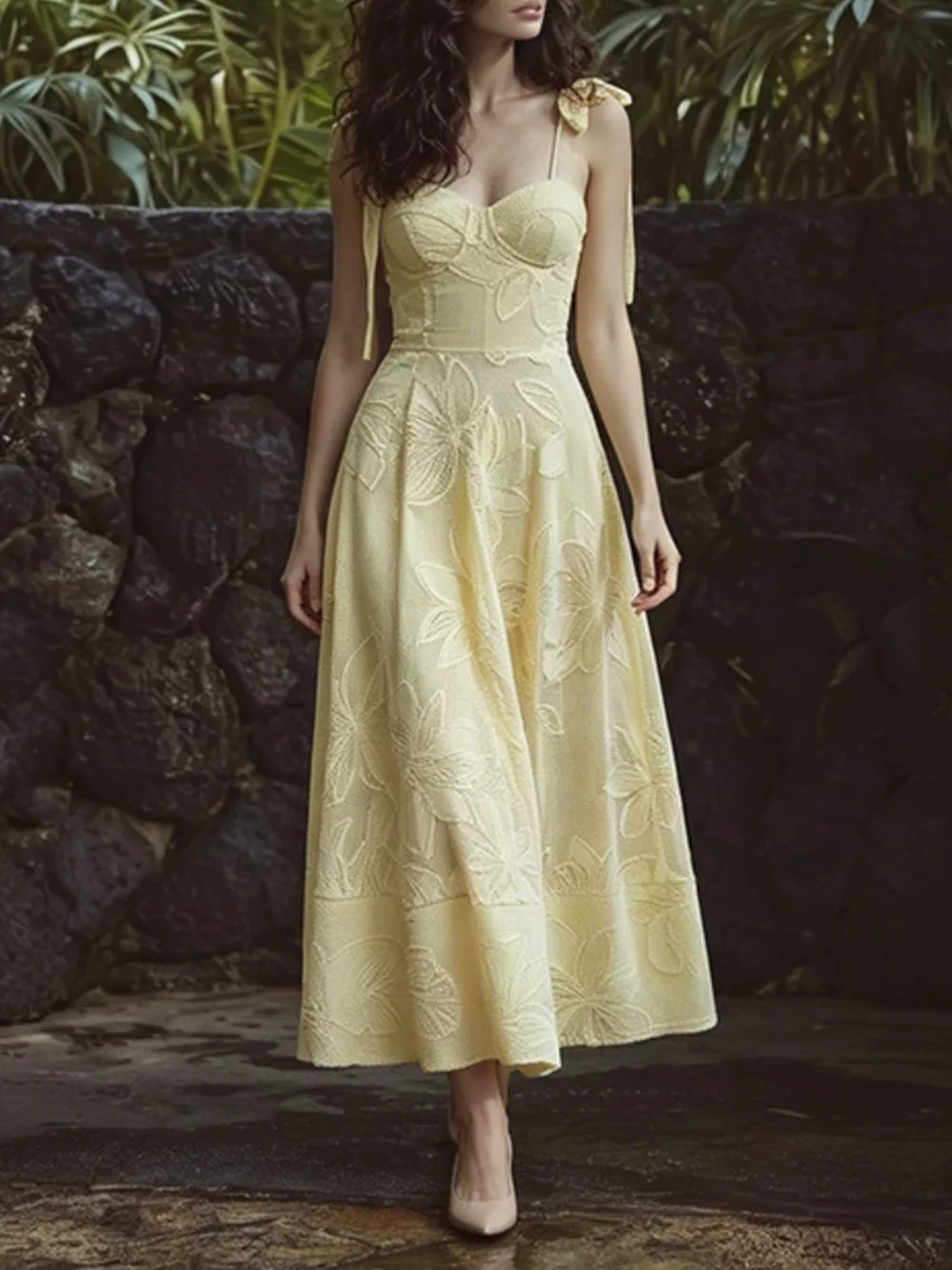 Sweetheart Neck Tie-Strap Dress, image 14