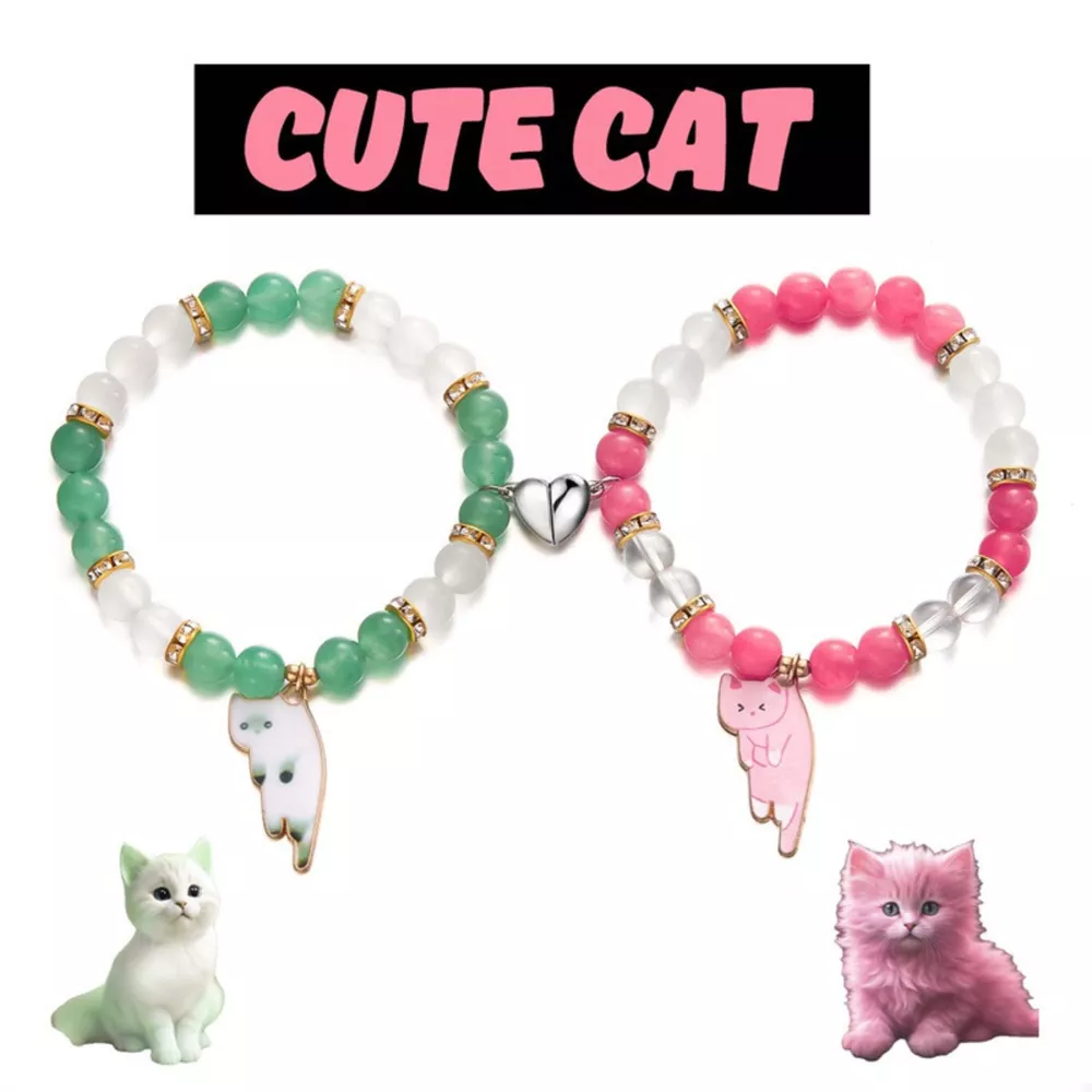 2 Piece Beaded Cat Charm Bracelet, image 17