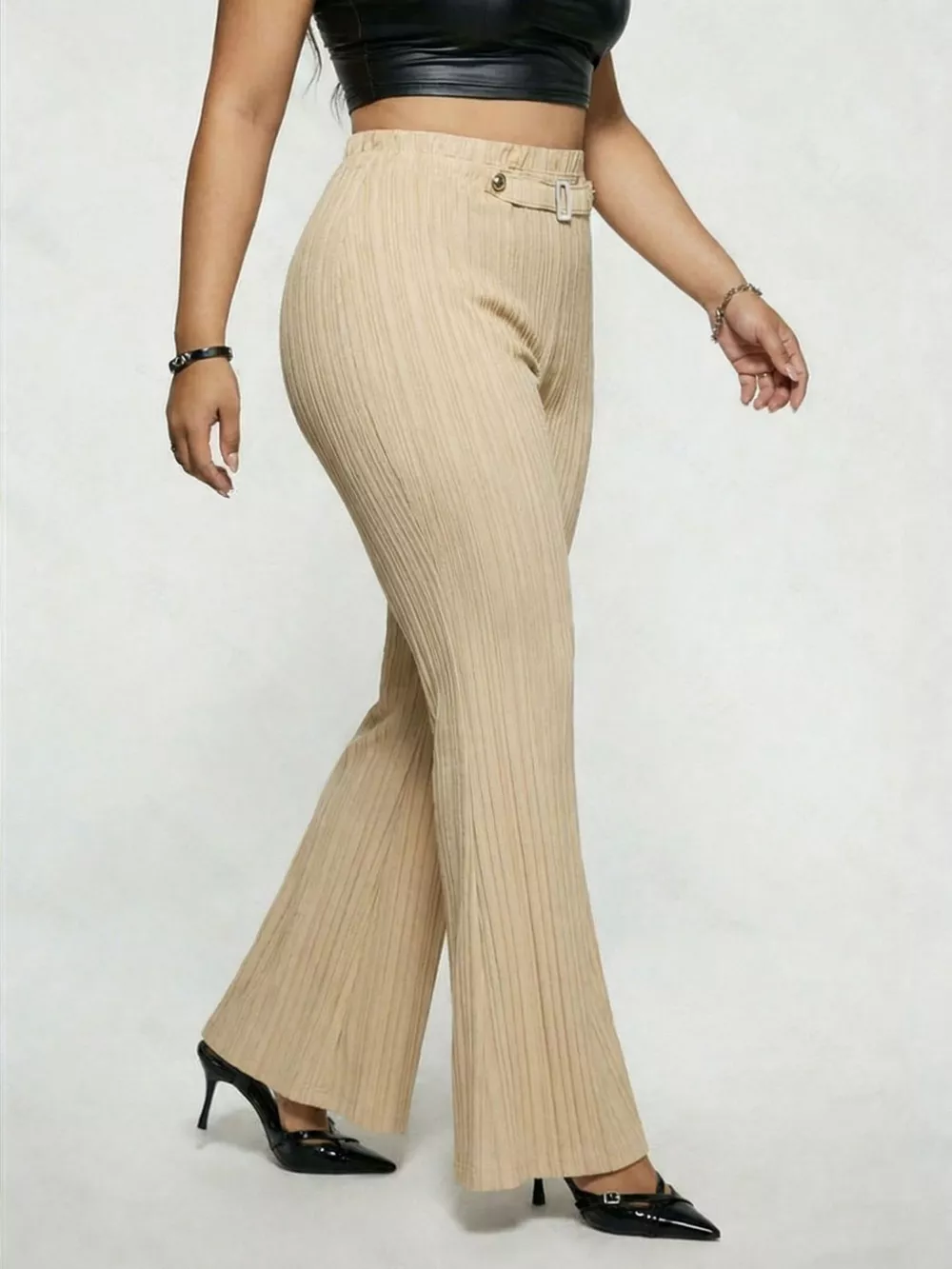 Plus Size High Waist Flare Pants, image 11