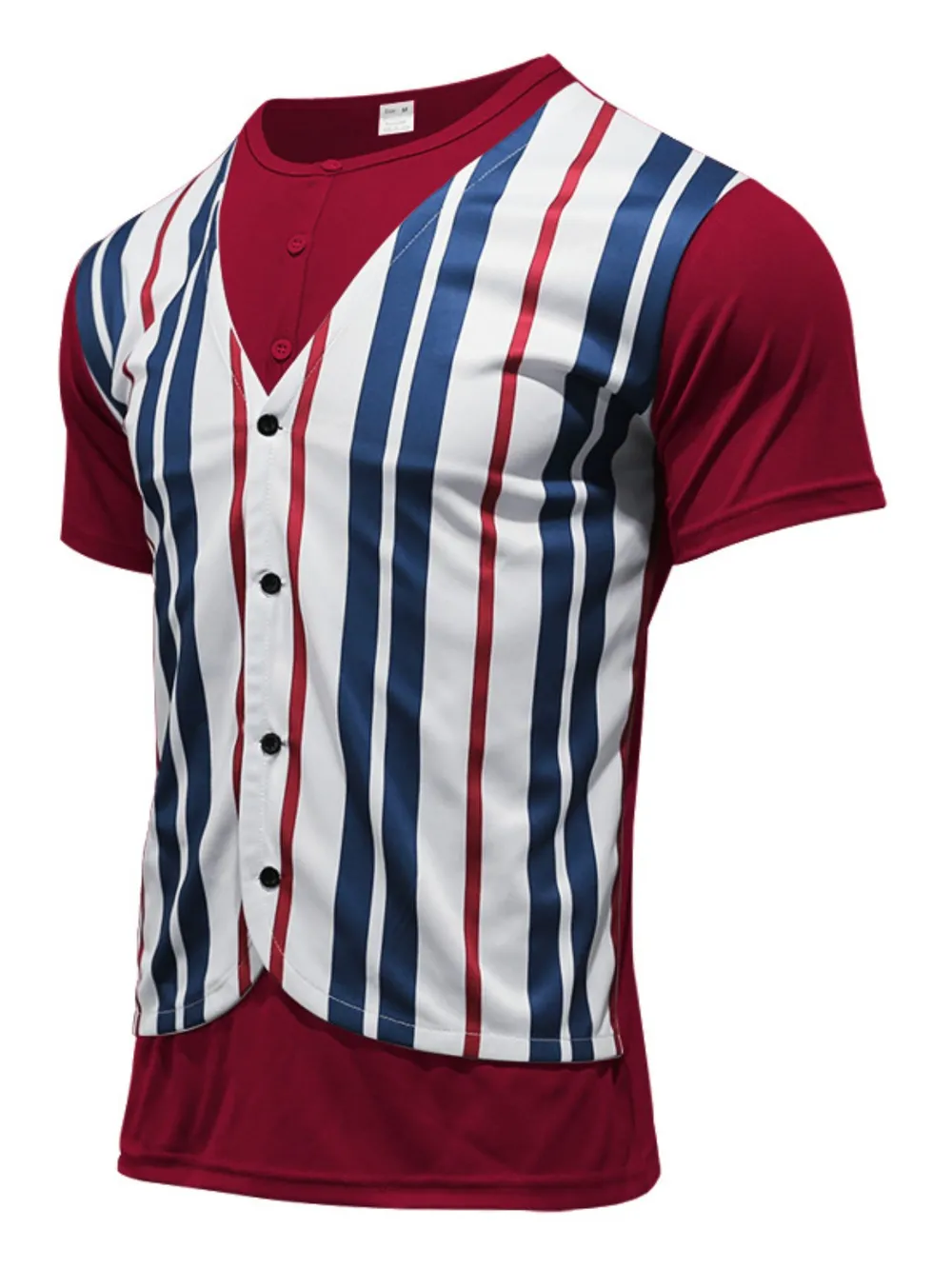 Men's Full Size Striped Short Sleeve T-Shirt Plus Size, image 16