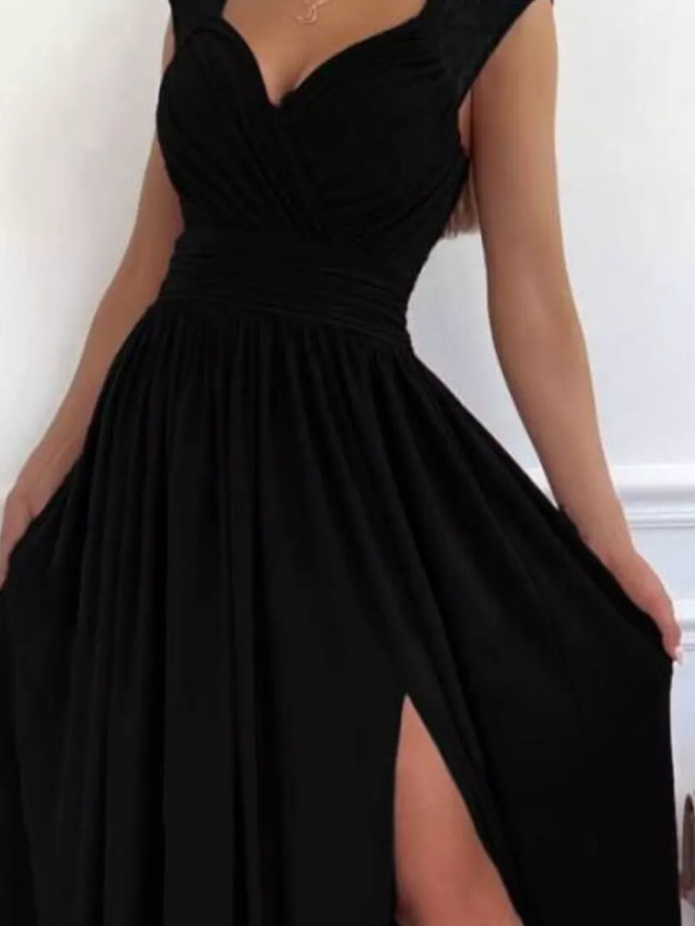 High Slit Lace Detail Maxi Dress, image 19