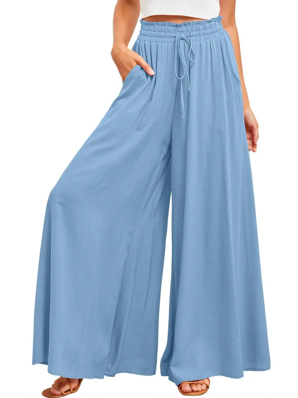 Wide Leg Pants with Pockets, image 6