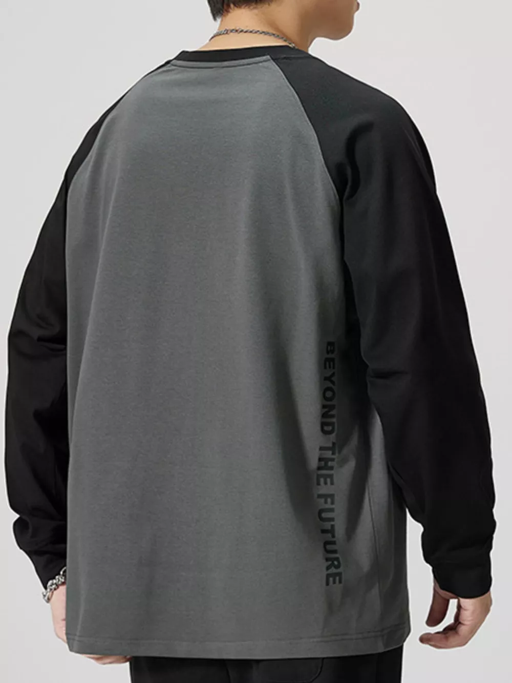 Men's Plus Size Round Neck Raglan Sleeve T-Shirt, image 6