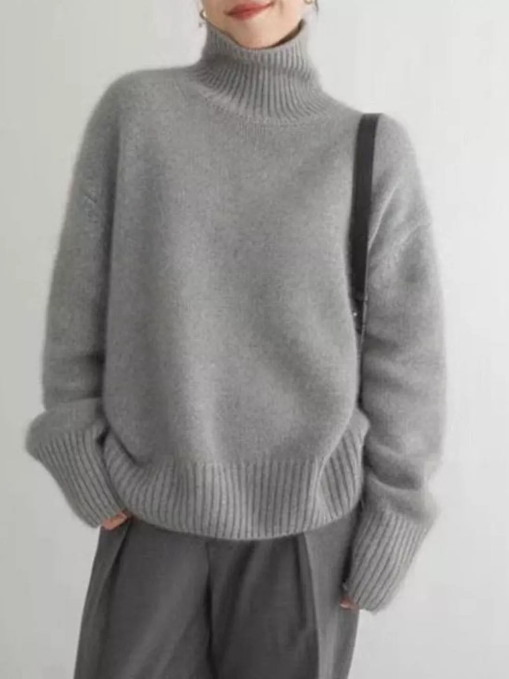 Turtleneck Dropped Shoulder Sweater, image 9