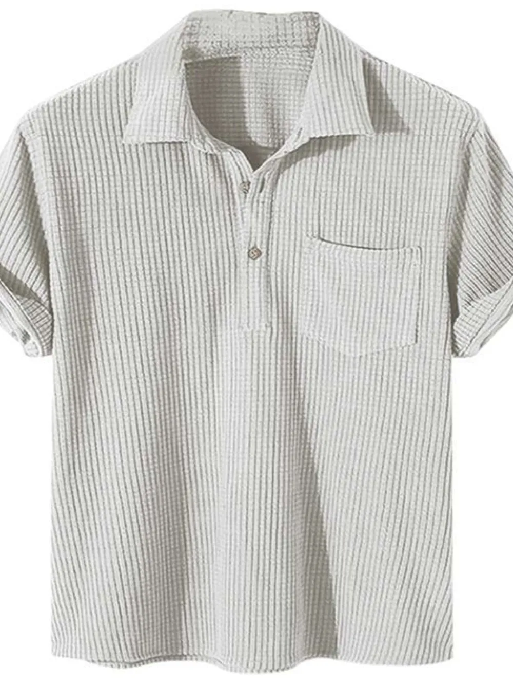 Men's Full Size Waffle-Knit Short Sleeve Polo Plus Size, image 3