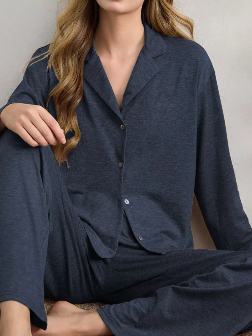 Button-Down Top and Wide-Leg Pants Lounge Set, image 16