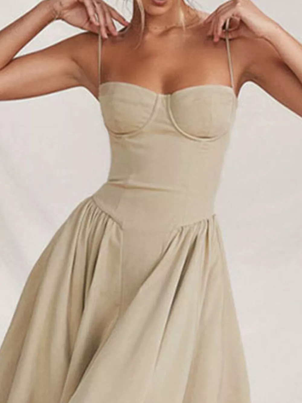 Sweetheart Neck Spaghetti Strap Midi Dress, image 9