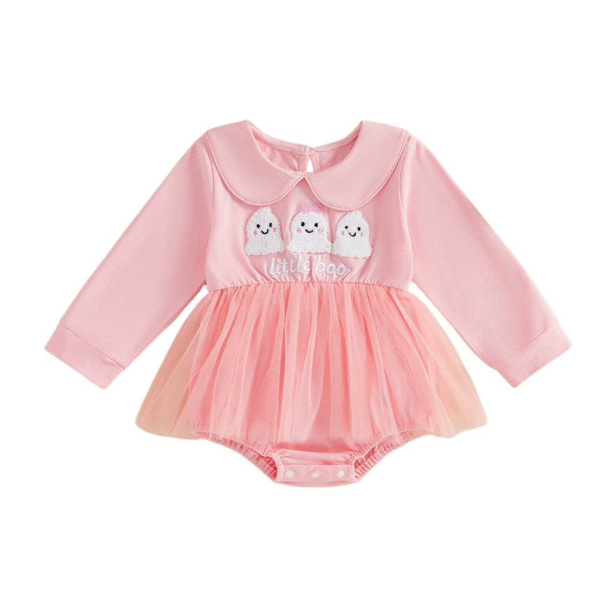 Children's Halloween Embroidered Tulle Bodysuit Dress, image 6
