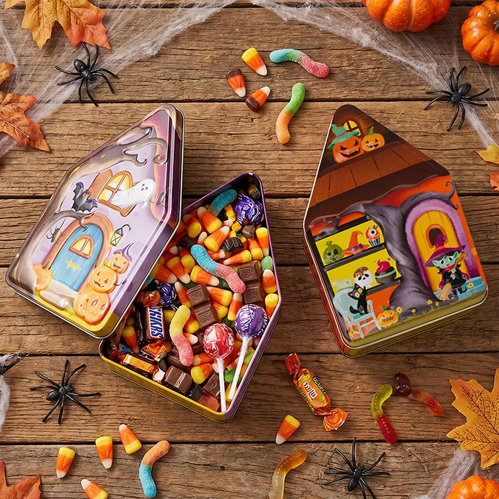 Halloween House Shaped Metal Candy Storage Box, image 2