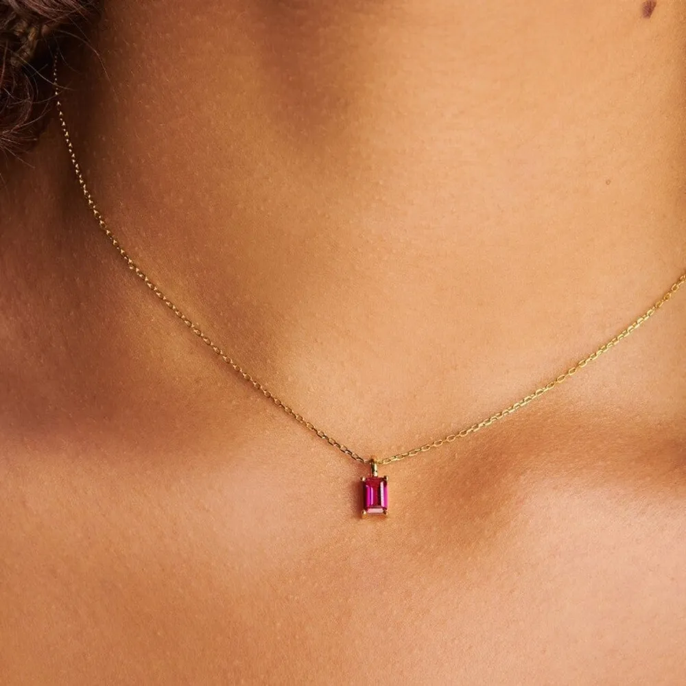 Titanium Steel Inlaid Zircon Pendant Necklace, image 8