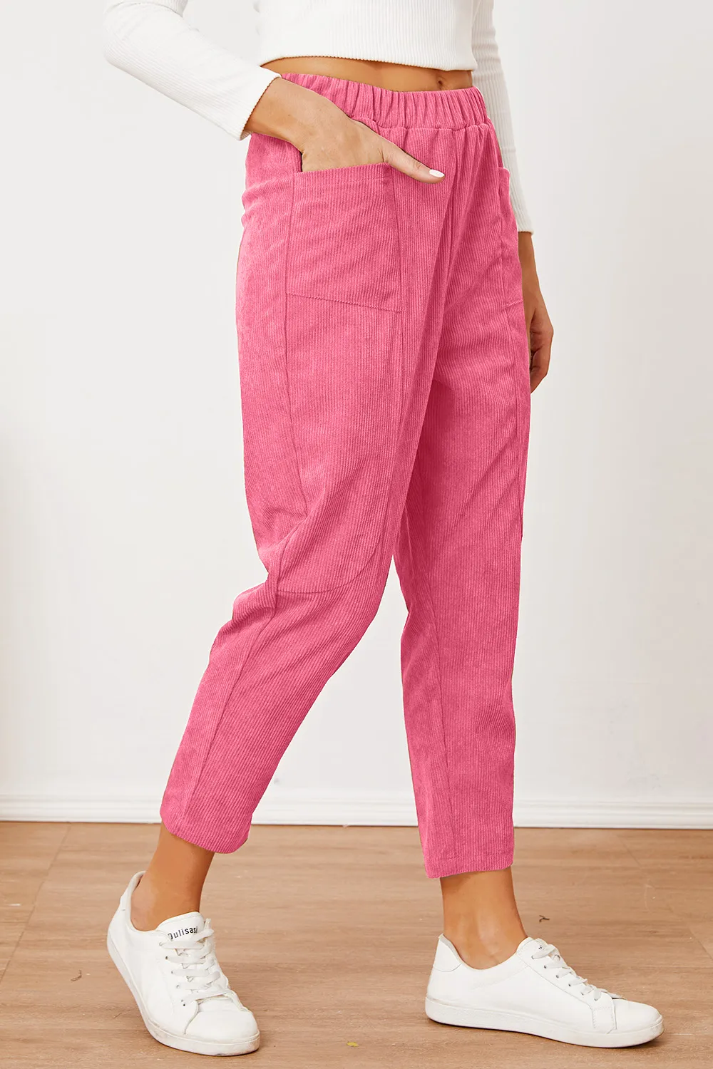 Pocketed Elastic Waist Pants, image 13
