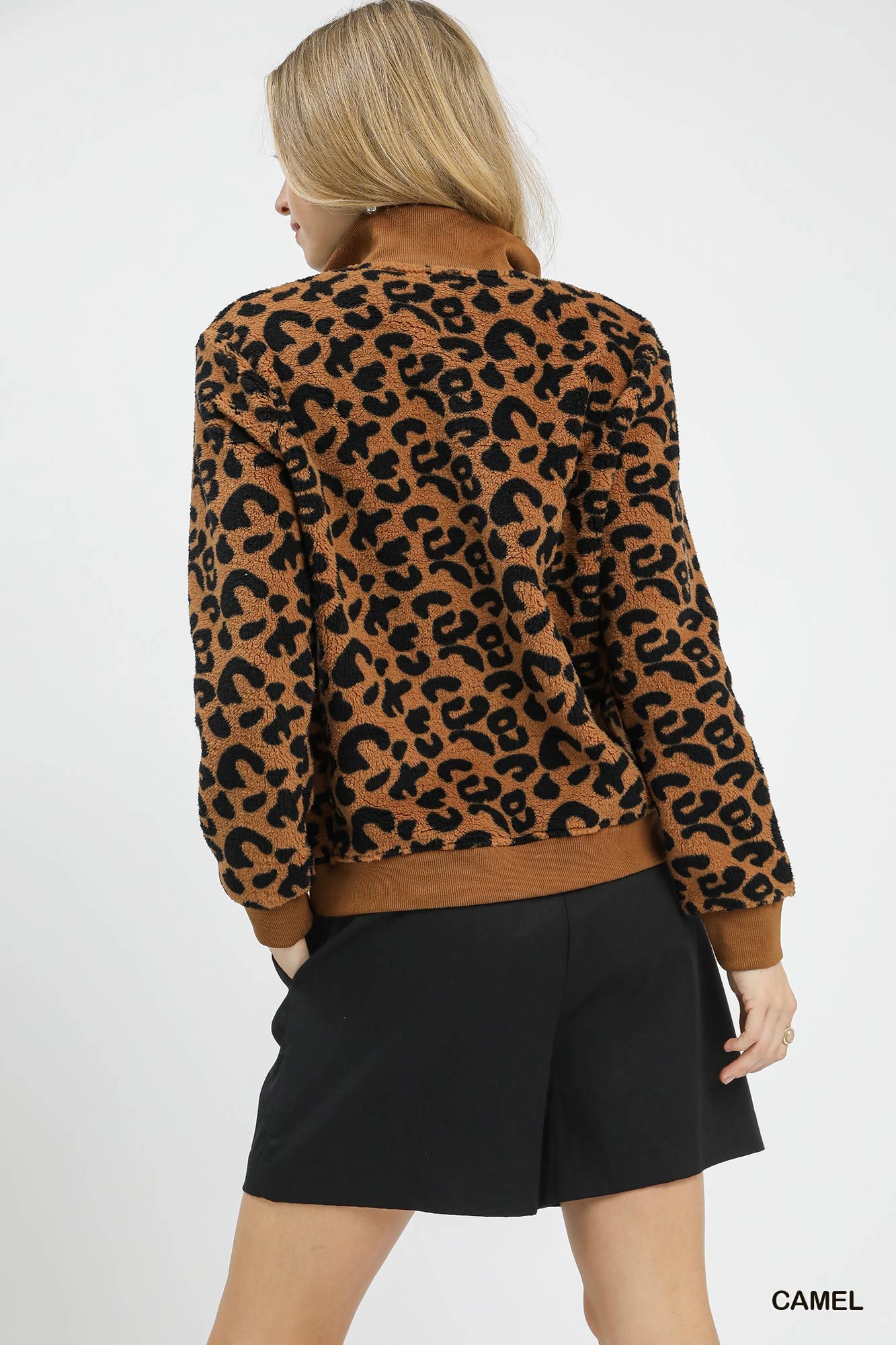 Leopard Print Quarter-Zip Sweatshirt, image 5